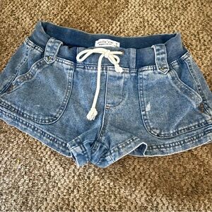Vanilla Star Light Blue Denim Drawstring Shorts